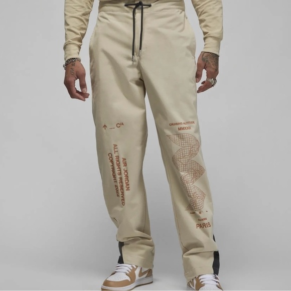 Nike Jordan Flight Heritage Men's Woven Pants Khaki Loose Fit SZ S NWT Ret. $150 - Picture 1 of 11